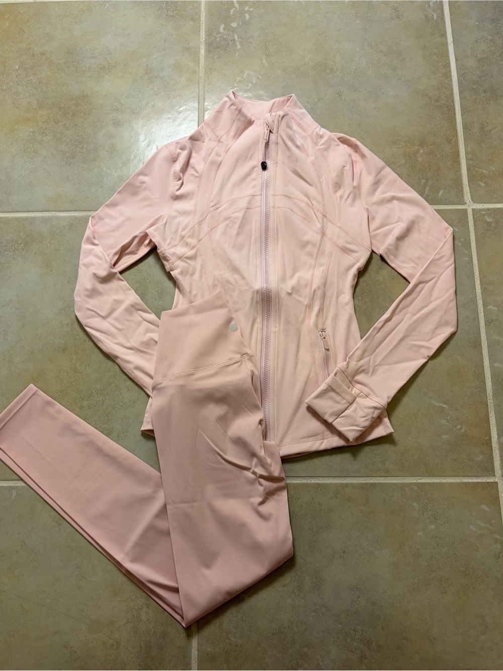 Lululemon Pink Nulu Define Jacket and Leggings Set Size 4